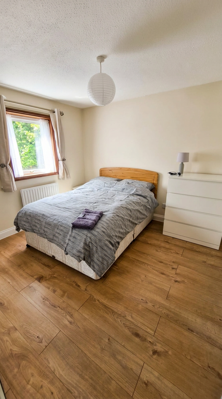 Bright, private bedroom